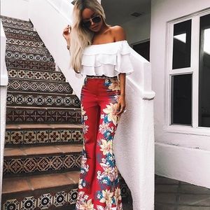 White off the shoulder crop top
